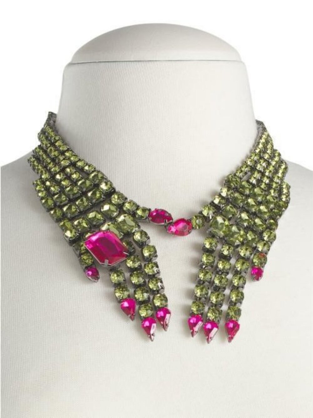 Betsey Johnson HALLOWEEN Witchy Monster Hands GREEN PINK Statement Necklace NWT